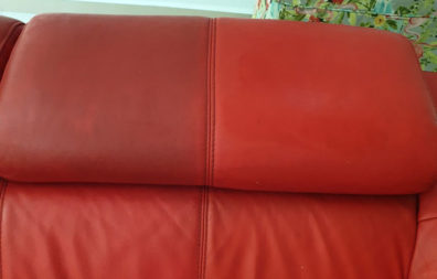 red leather sofa clean color comparison