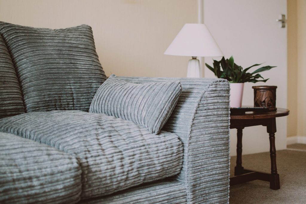 sofa upholstery in living room
