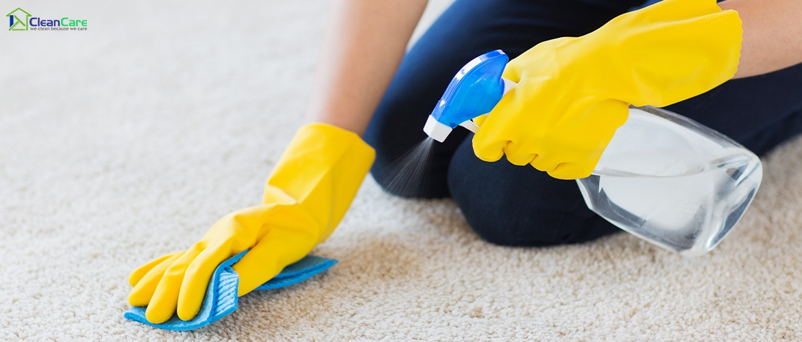 Use baking soda to clean dried-up urine spots carpet cleaning services in Singapore 