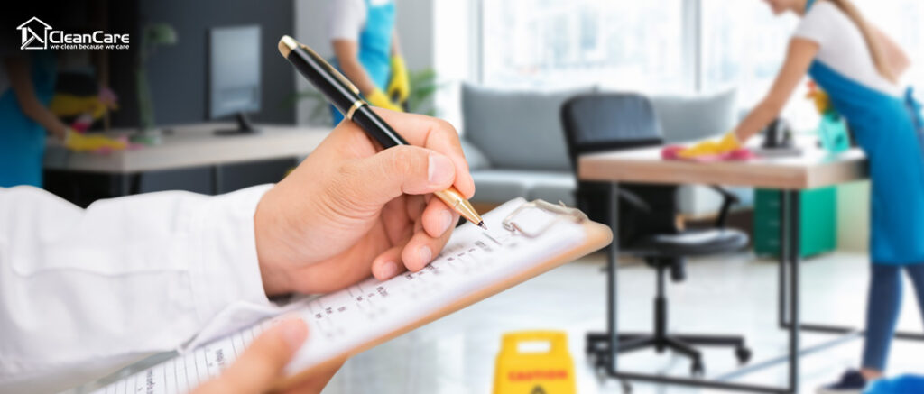Cleaning team doing a professional end-of-tenancy cleaning.
